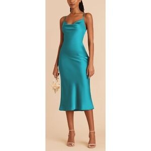 Birdy Grey Liza Dress Matte Satin Teal  Women Size M Dress